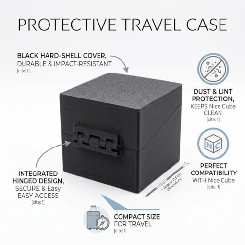 Protective Travel Case Compatible with Needoh Nice Cube - Hinged Hard Shell Cover, Dust & Lint Protection, Black